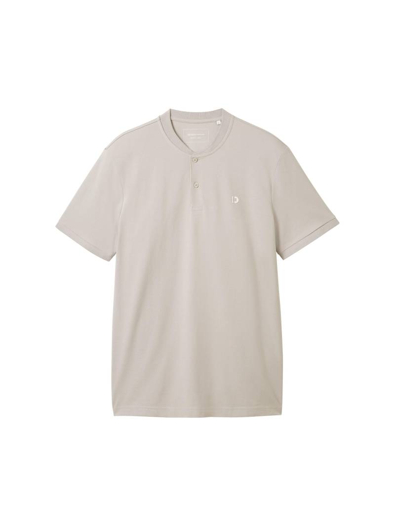 Denim Tom Tailor - Basic Poloshirt mit Bomberkragen light dove grey - Gr. - XXL von Denim Tom Tailor