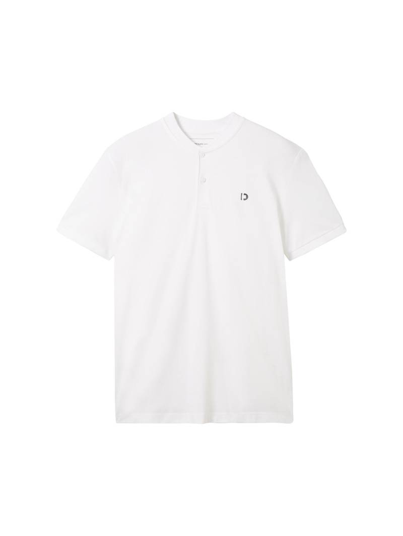 Denim Tom Tailor - Basic Poloshirt mit Bomberkragen white - Gr. - XXL von Denim Tom Tailor