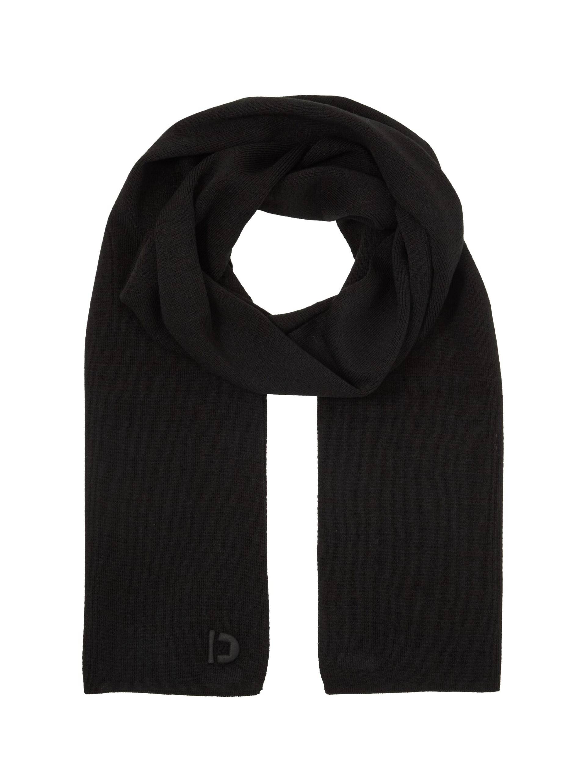 Denim Tom Tailor - Basic Schal mit Logo-Stickerei black - Gr. - OS von Denim Tom Tailor