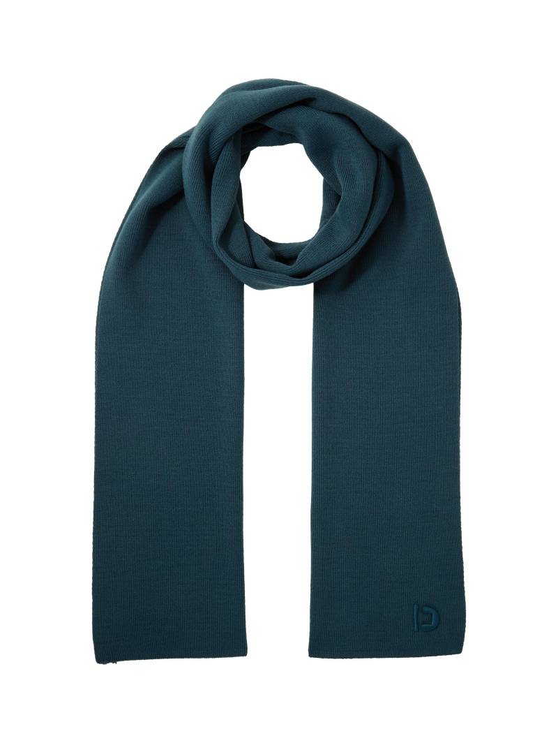 Denim Tom Tailor - Basic Schal mit Logo-Stickerei deep pond green - Gr. - OS von Denim Tom Tailor