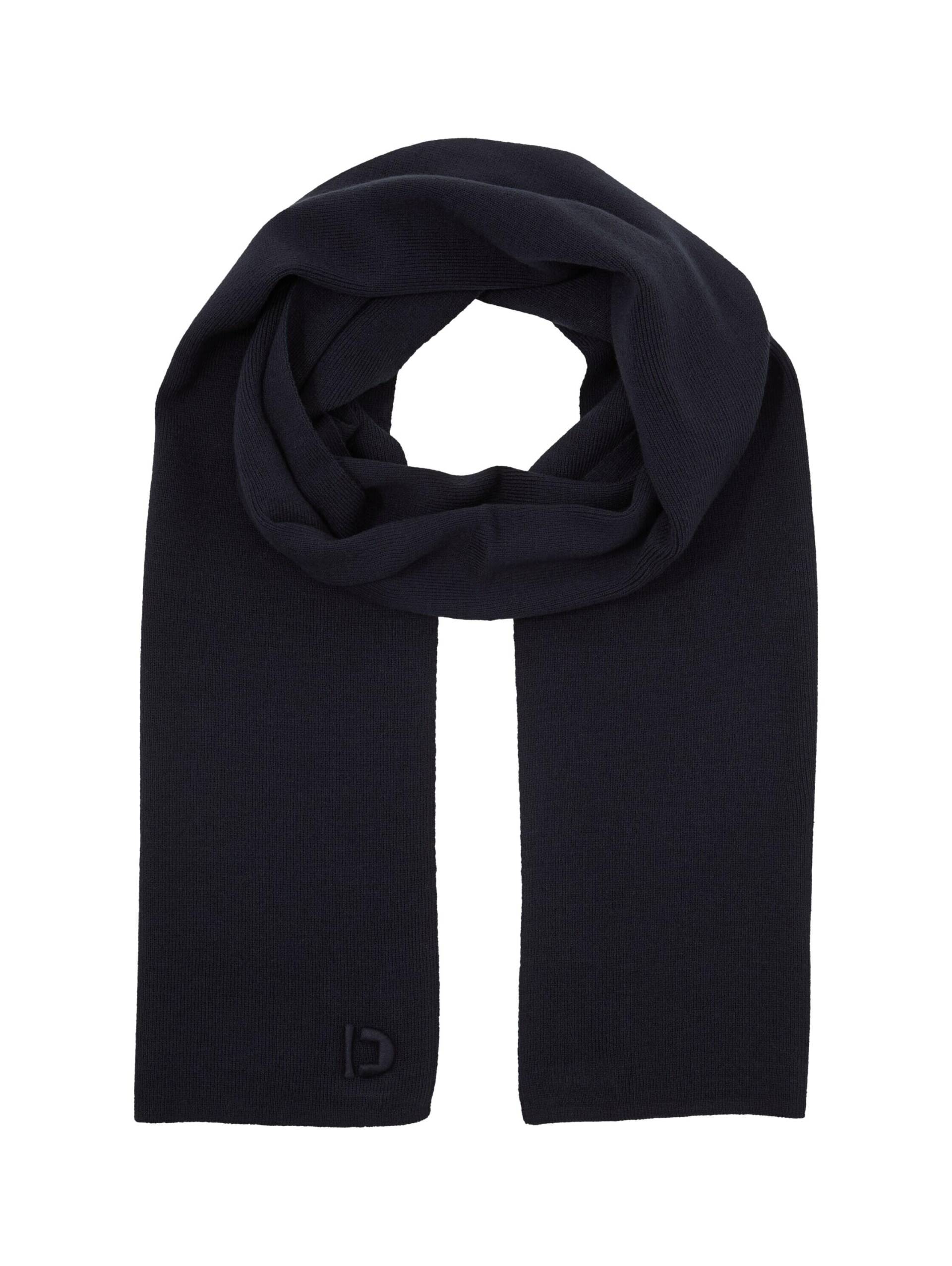 Denim Tom Tailor - Basic Schal mit Logo-Stickerei sky captain blue - Gr. - OS von Denim Tom Tailor