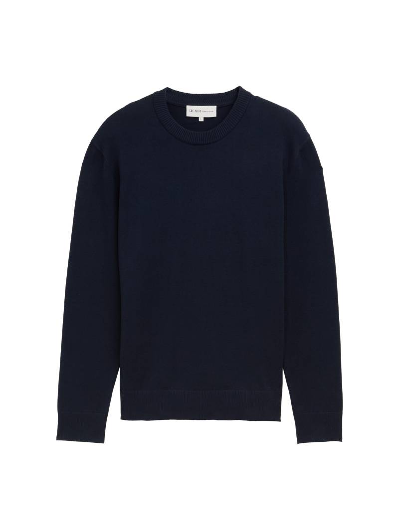 Denim Tom Tailor - Basic Strickpullover aus Baumwolle dark navy - Gr. - XXL von Denim Tom Tailor