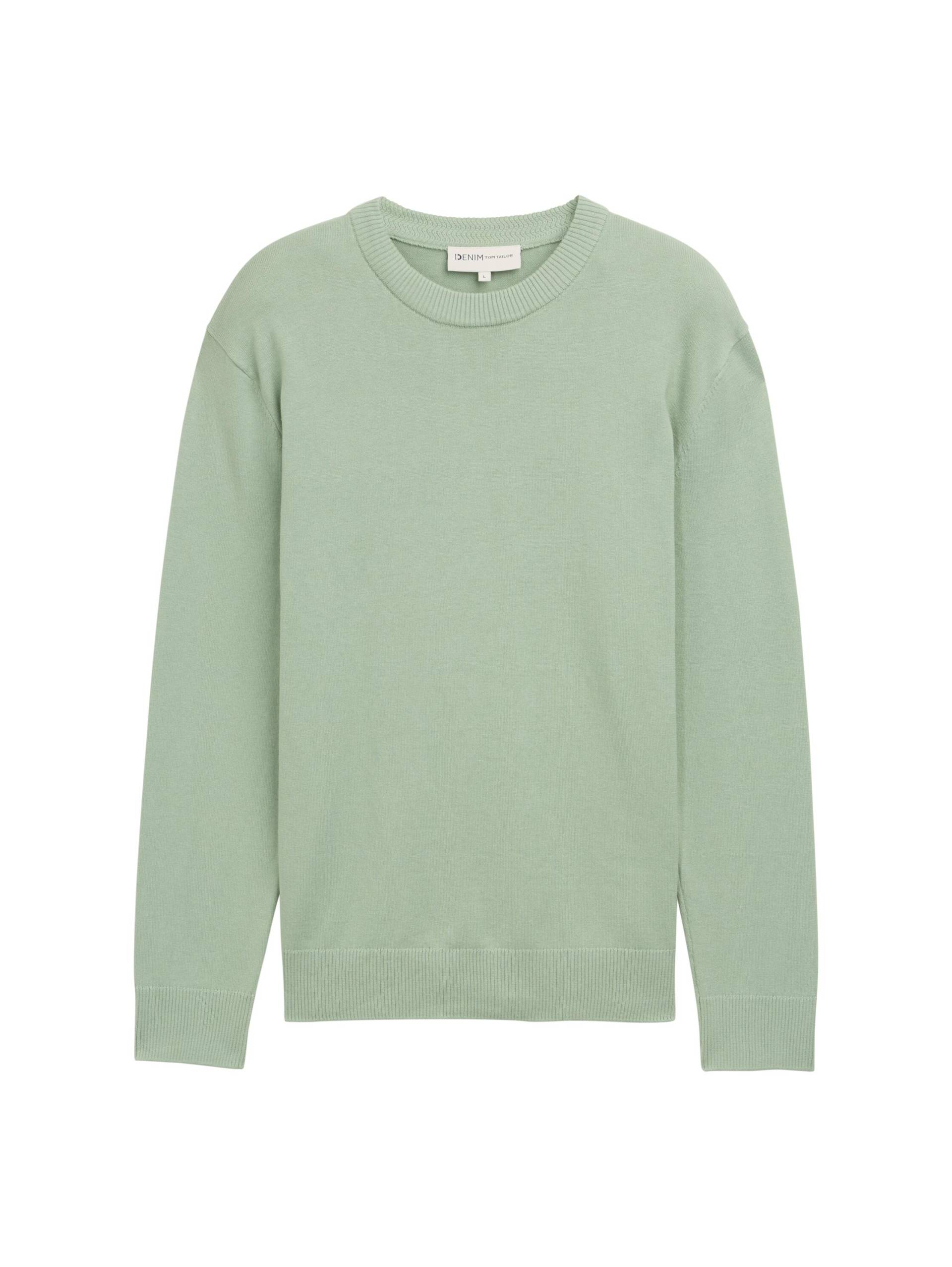 Denim Tom Tailor - Basic Strickpullover aus Baumwolle fresh mint green - Gr. - XXL von Denim Tom Tailor