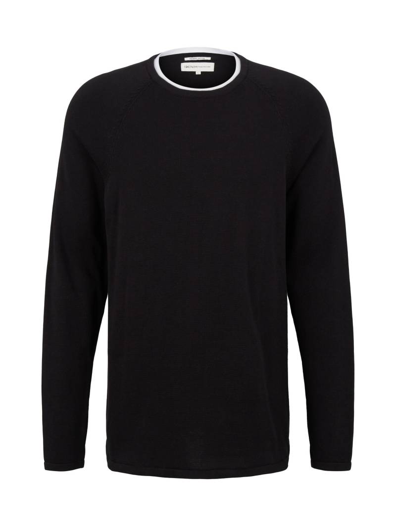 Denim Tom Tailor - Basic Strickpullover black - Gr. - L von Denim Tom Tailor