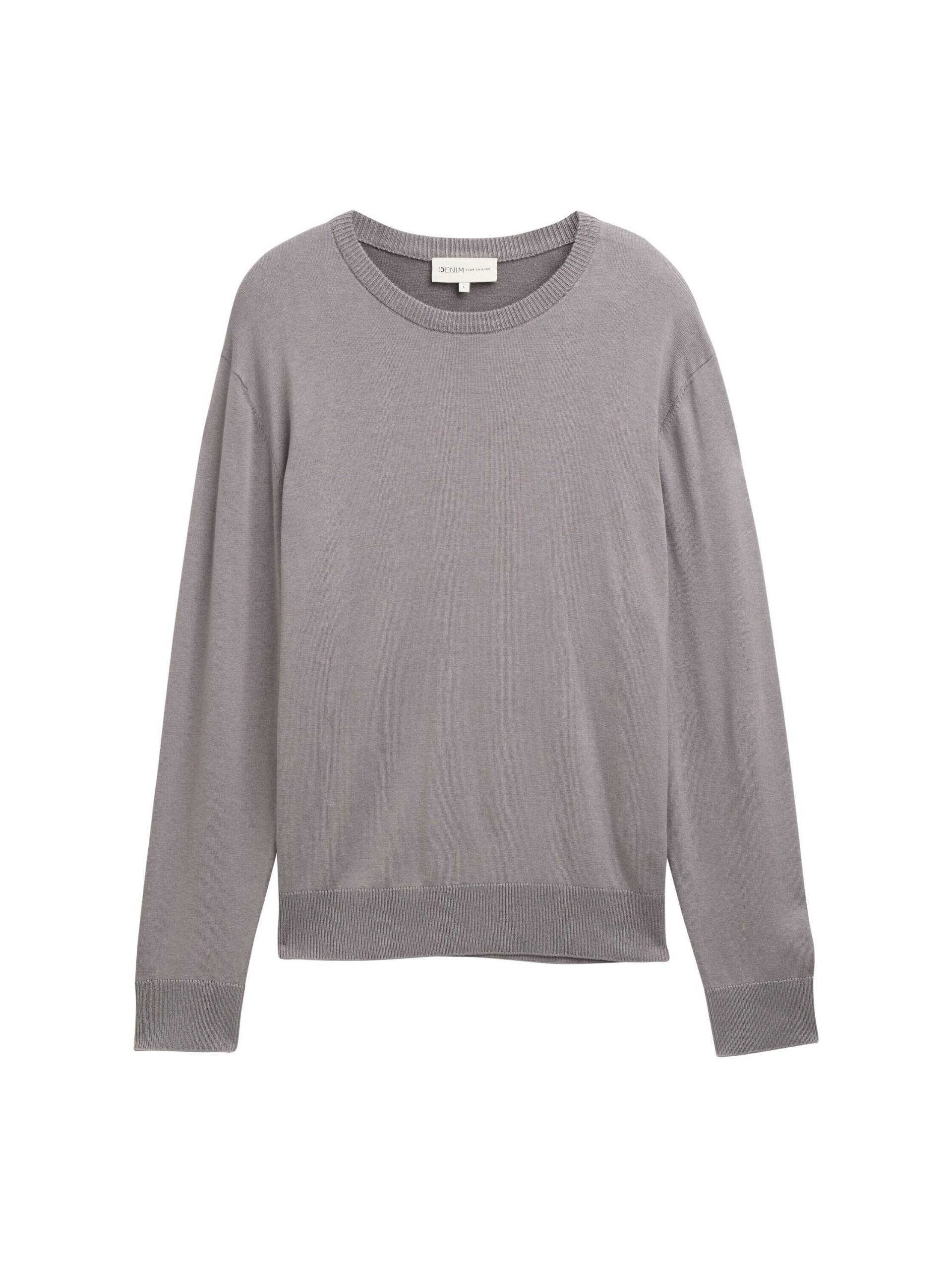 Denim Tom Tailor - Basic Strickpullover night black plated design - Gr. - L von Denim Tom Tailor