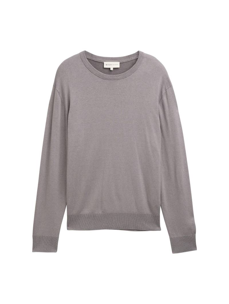 Denim Tom Tailor - Basic Strickpullover night black plated design - Gr. - XL von Denim Tom Tailor