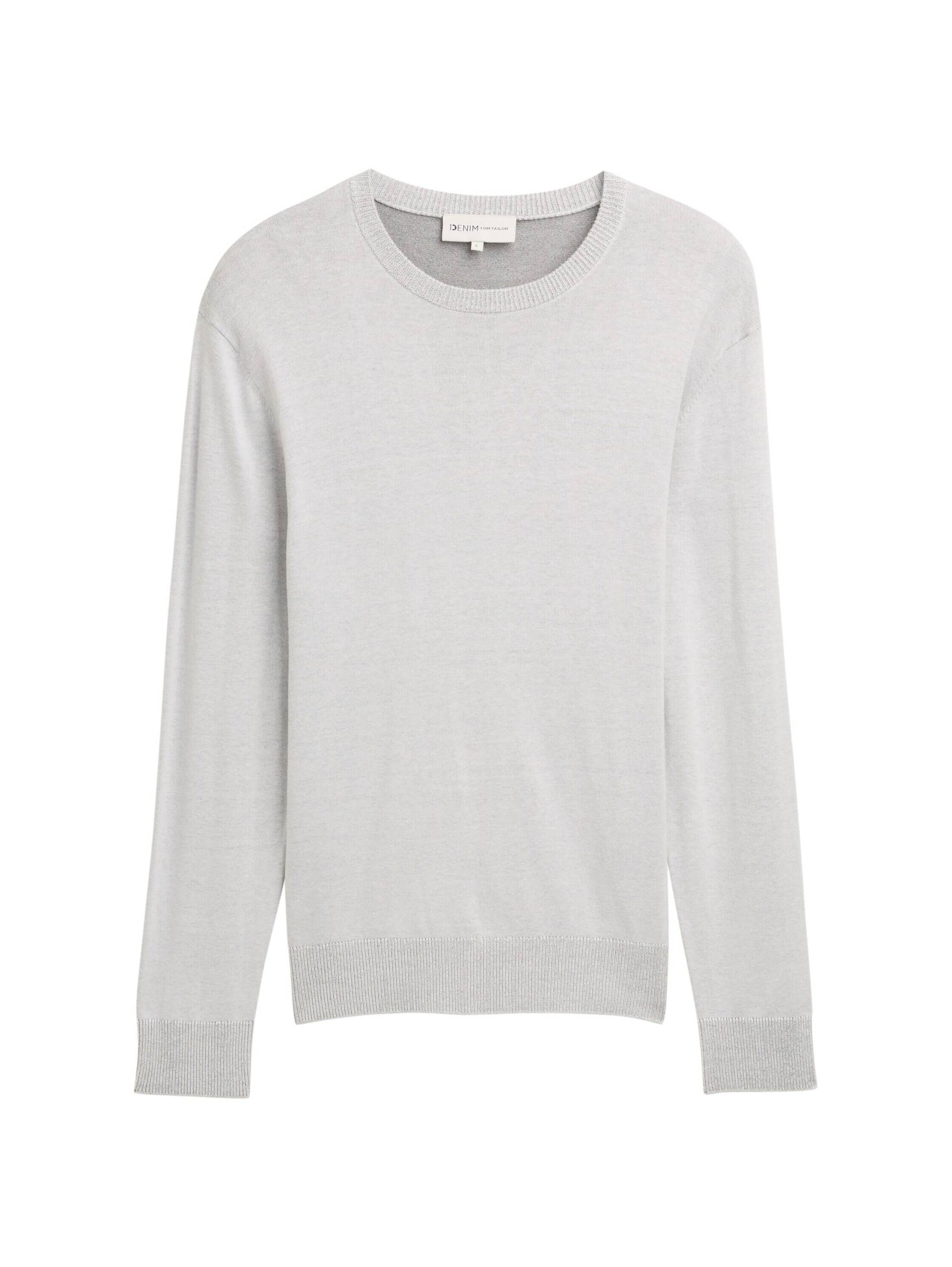 Denim Tom Tailor - Basic Strickpullover off white plated design - Gr. - L von Denim Tom Tailor