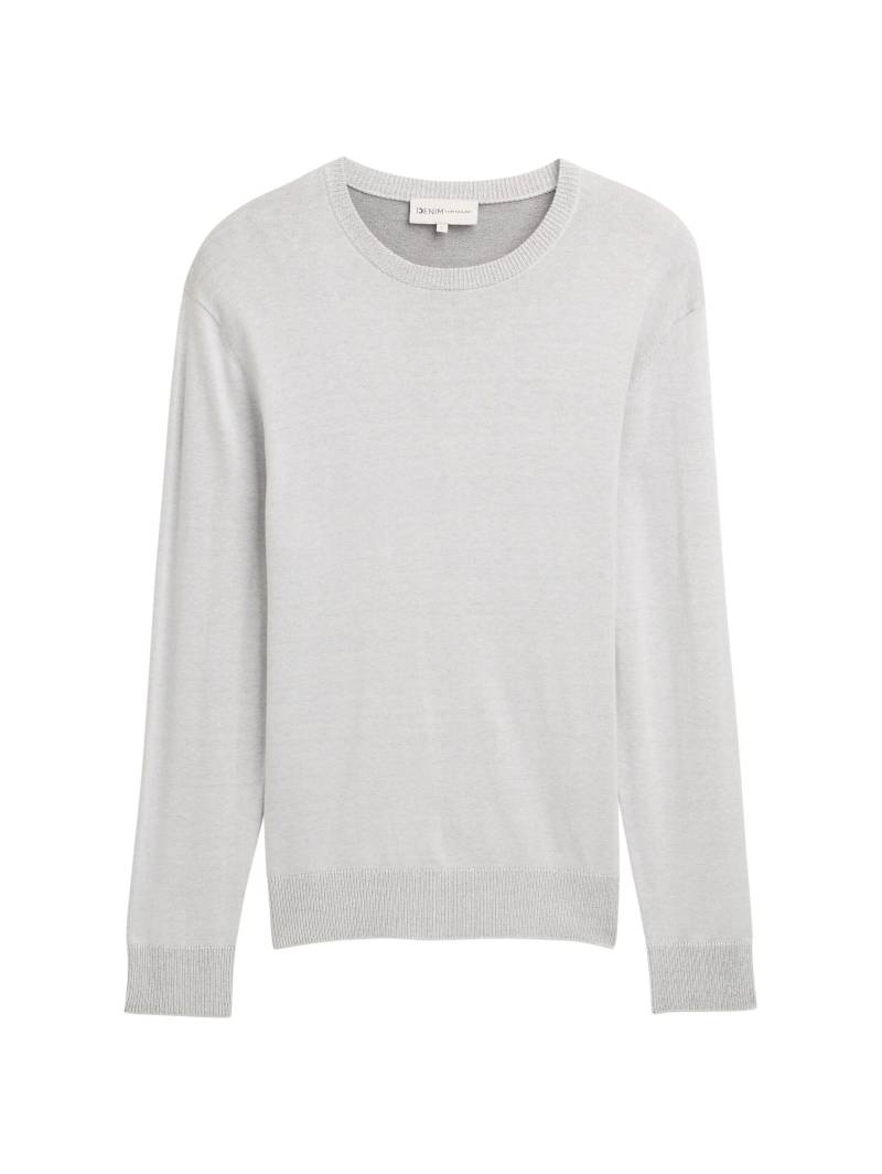 Denim Tom Tailor - Basic Strickpullover off white plated design - Gr. - S von Denim Tom Tailor