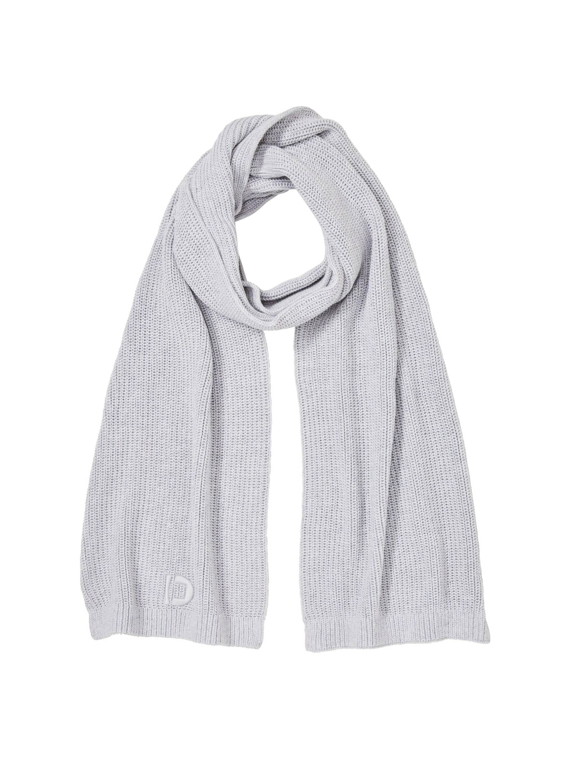Denim Tom Tailor - Basic Strickschal mit recyceltem Polyester light stone grey melange - Gr. - OS von Denim Tom Tailor