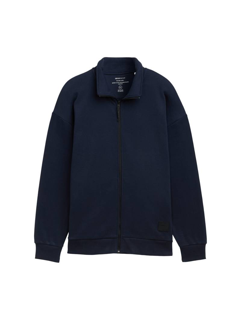Denim Tom Tailor - Basic Sweatjacke im Relaxed Fit sky captain blue - Gr. - XL von Denim Tom Tailor