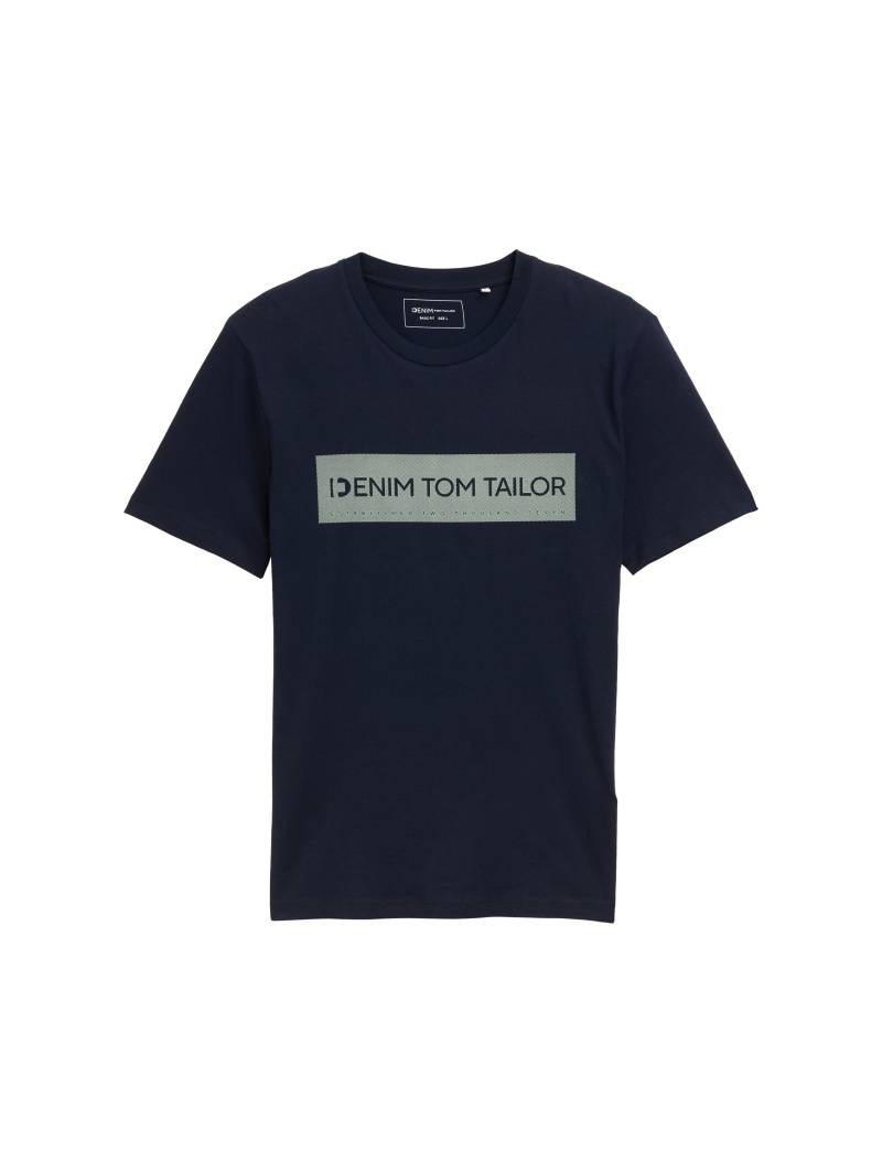 Denim Tom Tailor - Basic T-Shirt mit Logo-Print - Gr. - XXL von Denim Tom Tailor