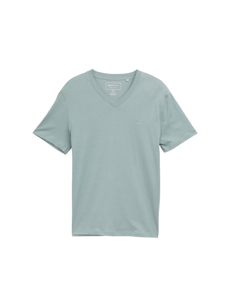 Denim Tom Tailor - Basic T-Shirt mit V-Ausschnitt light ice blue - Gr. - M von Denim Tom Tailor