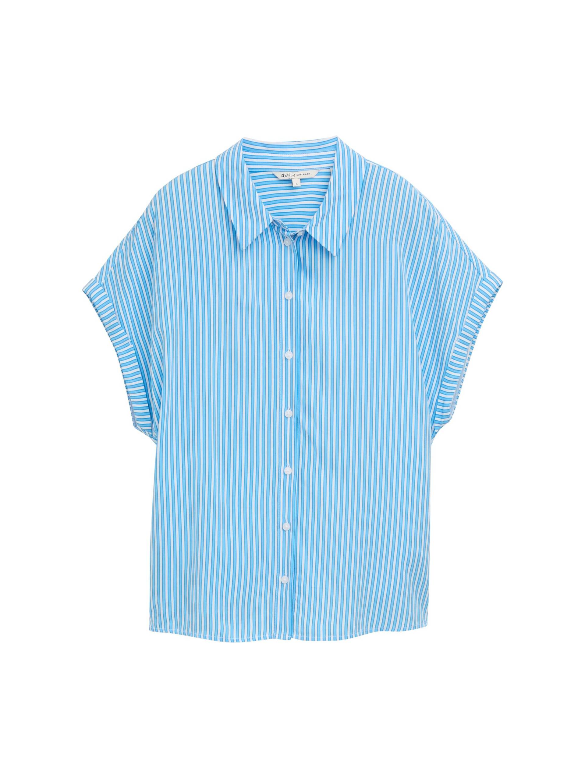 Denim Tom Tailor - Bluse aus Viskose vertical blue white stripe - Gr. - XL von Denim Tom Tailor