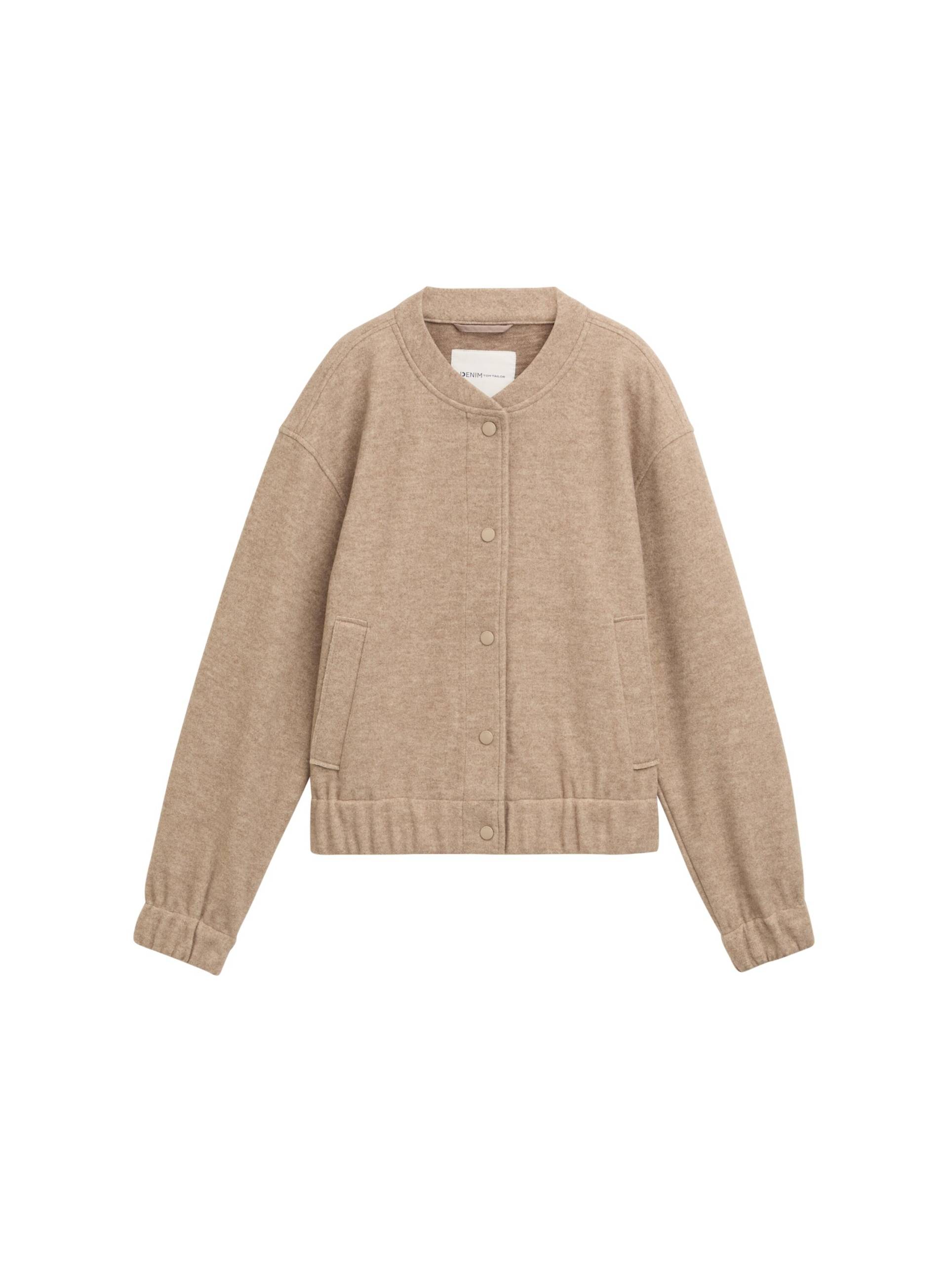 Denim Tom Tailor - Bomberjacke in Melange-Optik natural beige melange - Gr. - XL von Denim Tom Tailor