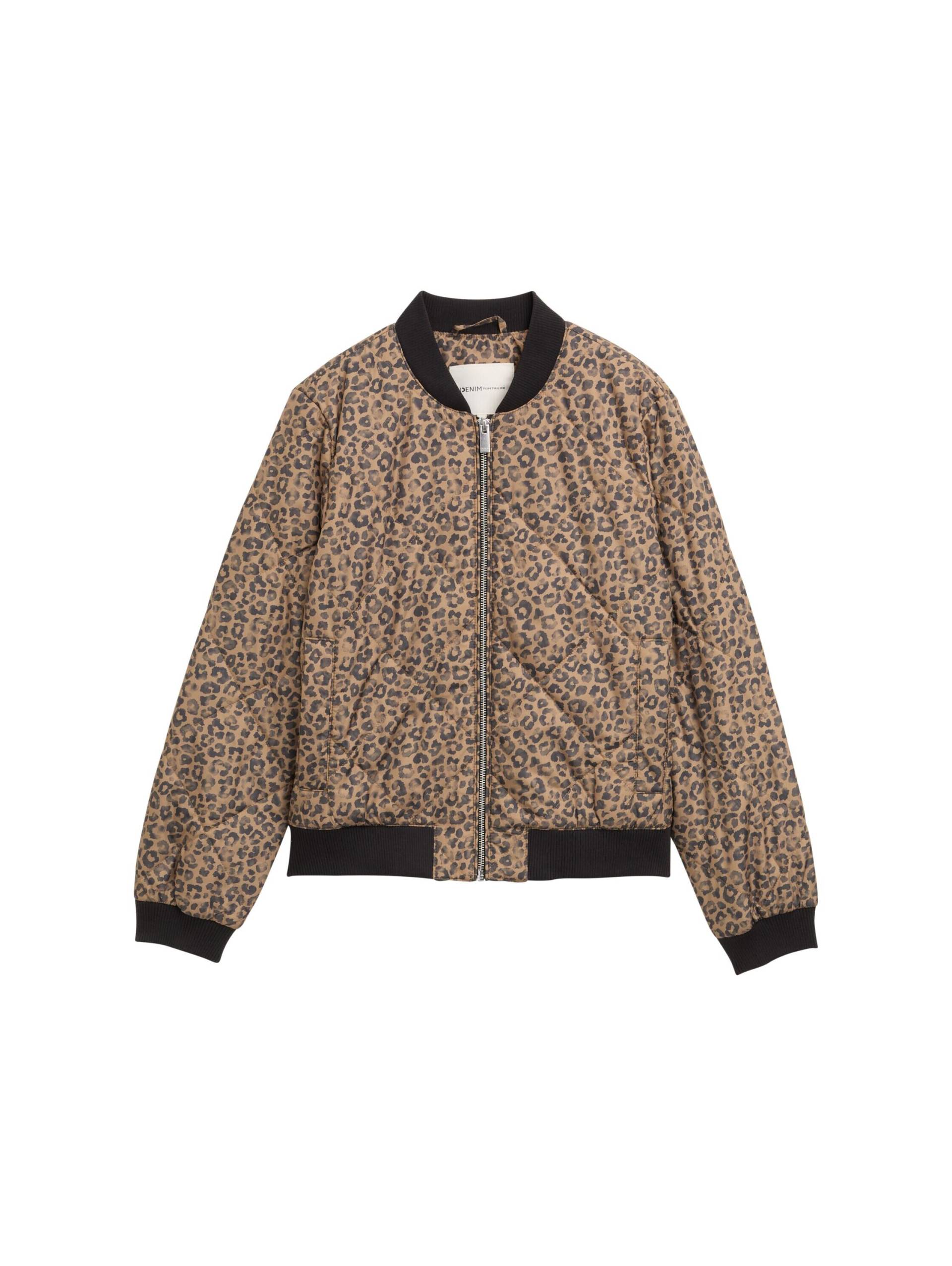 Denim Tom Tailor - Bomberjacke mit Steppung tonal leo print - Gr. - L von Denim Tom Tailor