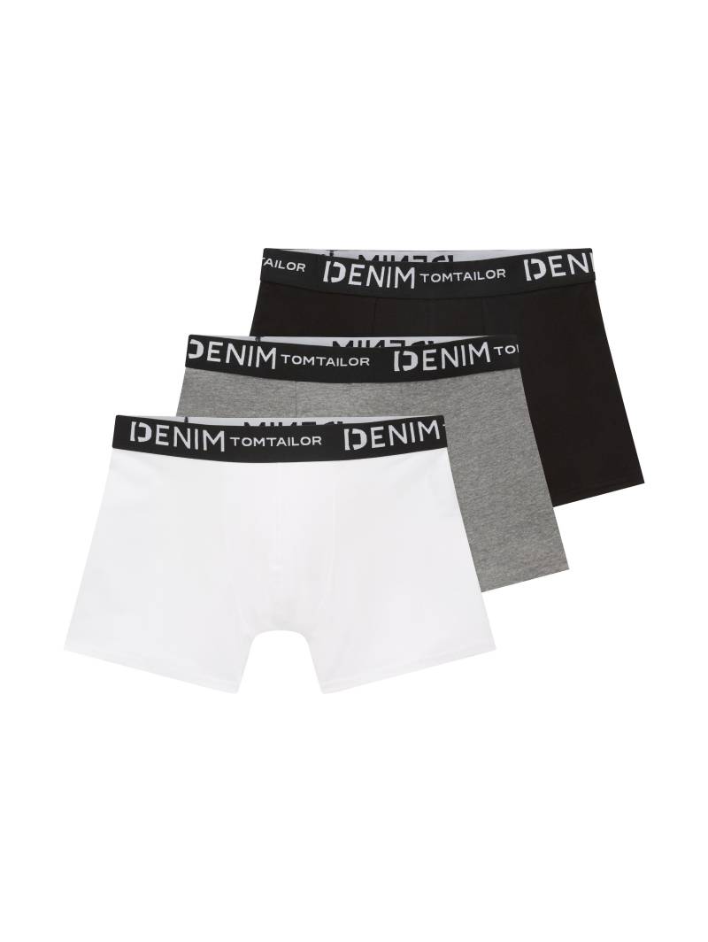 Denim Tom Tailor - Boxershorts im 3er-Pack heather grey melange - Gr. - M von Denim Tom Tailor