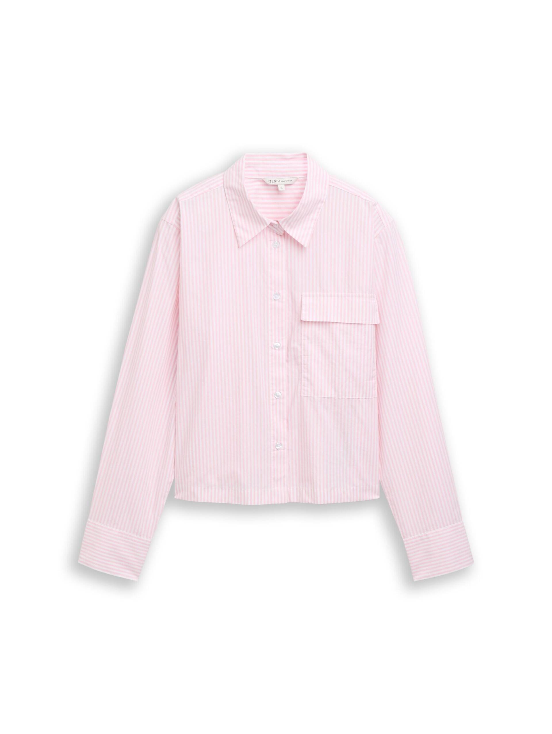 Denim Tom Tailor - Boxy Fit Hemdbluse aus Baumwolle soft mauve white stripe - Gr. - XL von Denim Tom Tailor