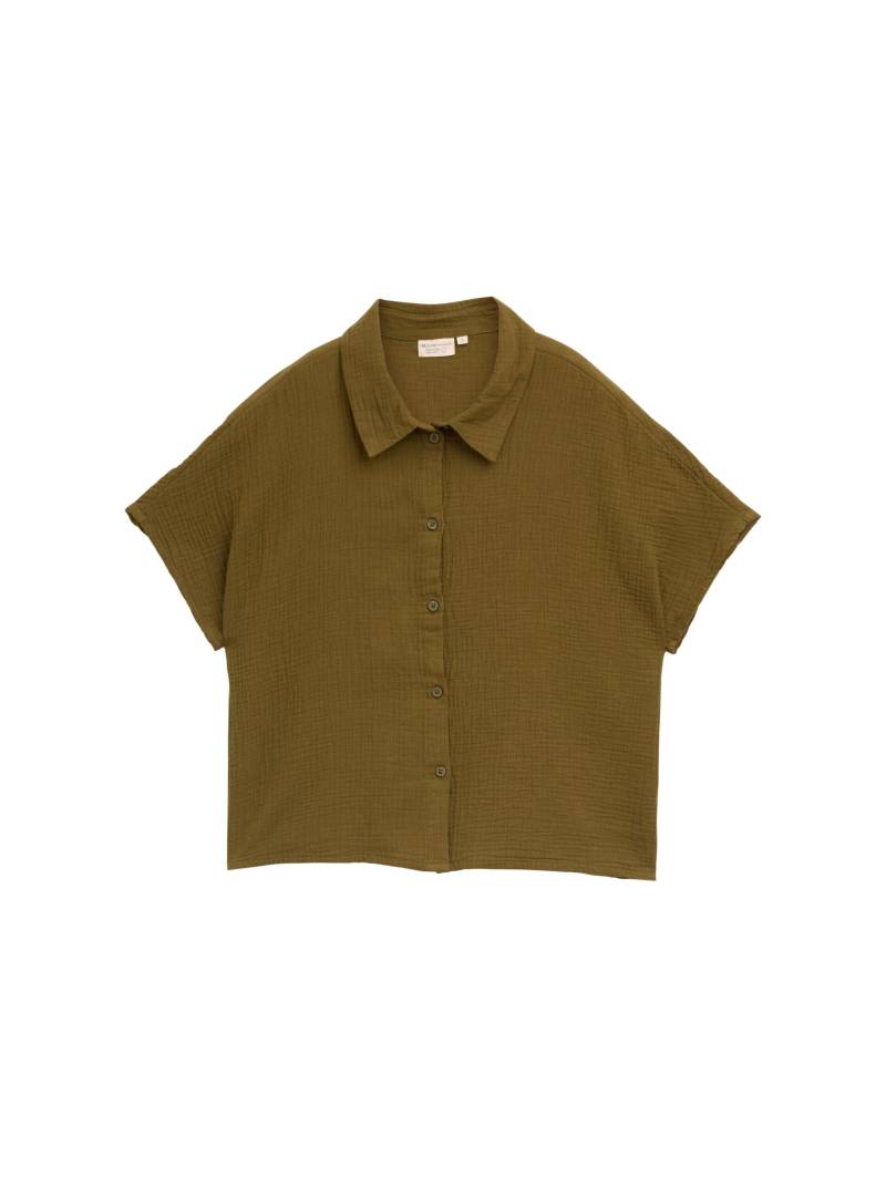 Denim Tom Tailor - Boxy Fit Musselin Bluse golden olive green - Gr. - XS von Denim Tom Tailor