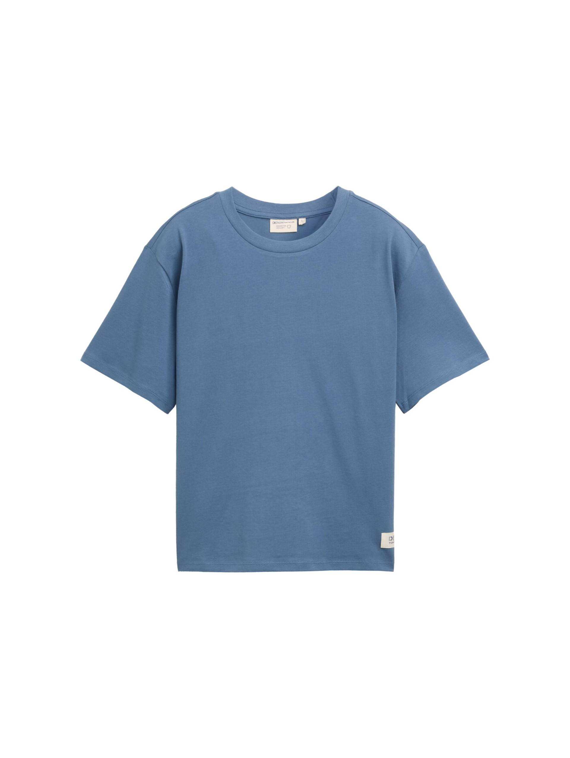 Denim Tom Tailor - Boxy Fit T-Shirt dusty denim blue - Gr. - M von Denim Tom Tailor