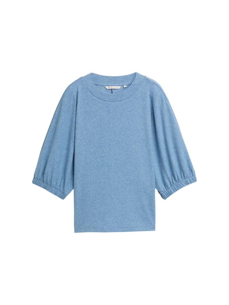 Denim Tom Tailor - Boxy Fit T-Shirt faded blue melange - Gr. - L von Denim Tom Tailor