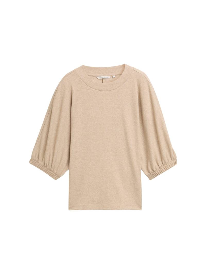 Denim Tom Tailor - Boxy Fit T-Shirt intense beige melange - Gr. - L von Denim Tom Tailor