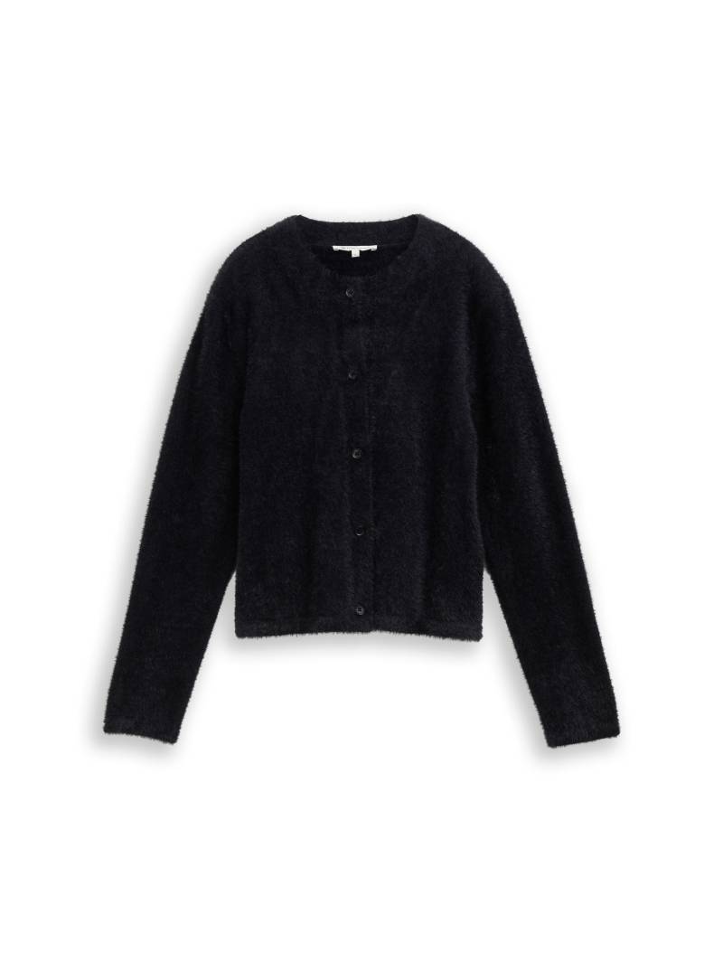 Denim Tom Tailor - Cardigan aus Federgarn deep black - Gr. - XL von Denim Tom Tailor