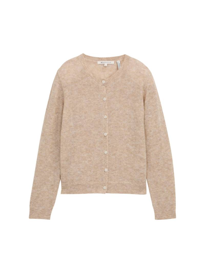 Denim Tom Tailor - Cardigan mit Rundhalsausschnitt intense beige melange - Gr. - S von Denim Tom Tailor