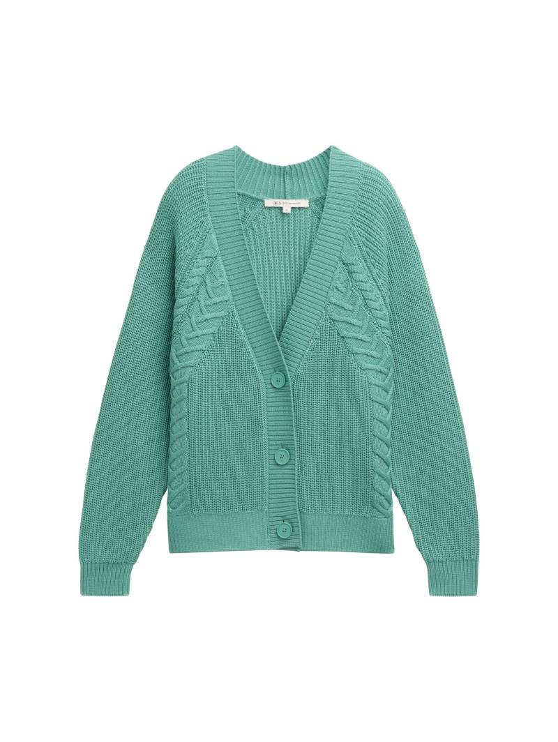Denim Tom Tailor - Cardigan mit Zopfstrickmuster - Gr. - S von Denim Tom Tailor