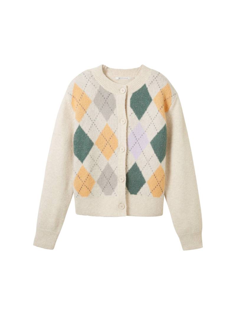 Denim Tom Tailor - Cardigan mit recyceltem Polyester creme beige melange - Gr. - M von Denim Tom Tailor
