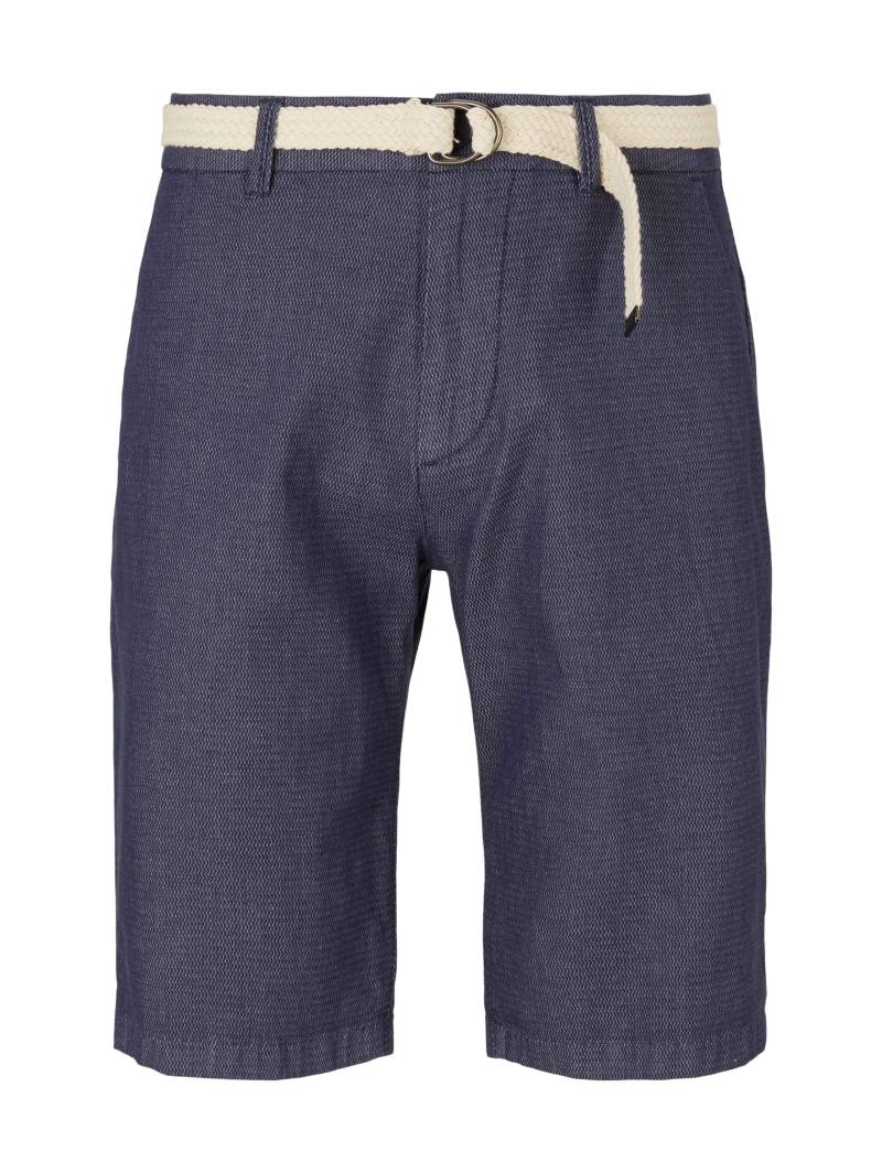 Denim Tom Tailor - Chino Shorts mit Gürtel blue dobby - Gr. - XS von Denim Tom Tailor