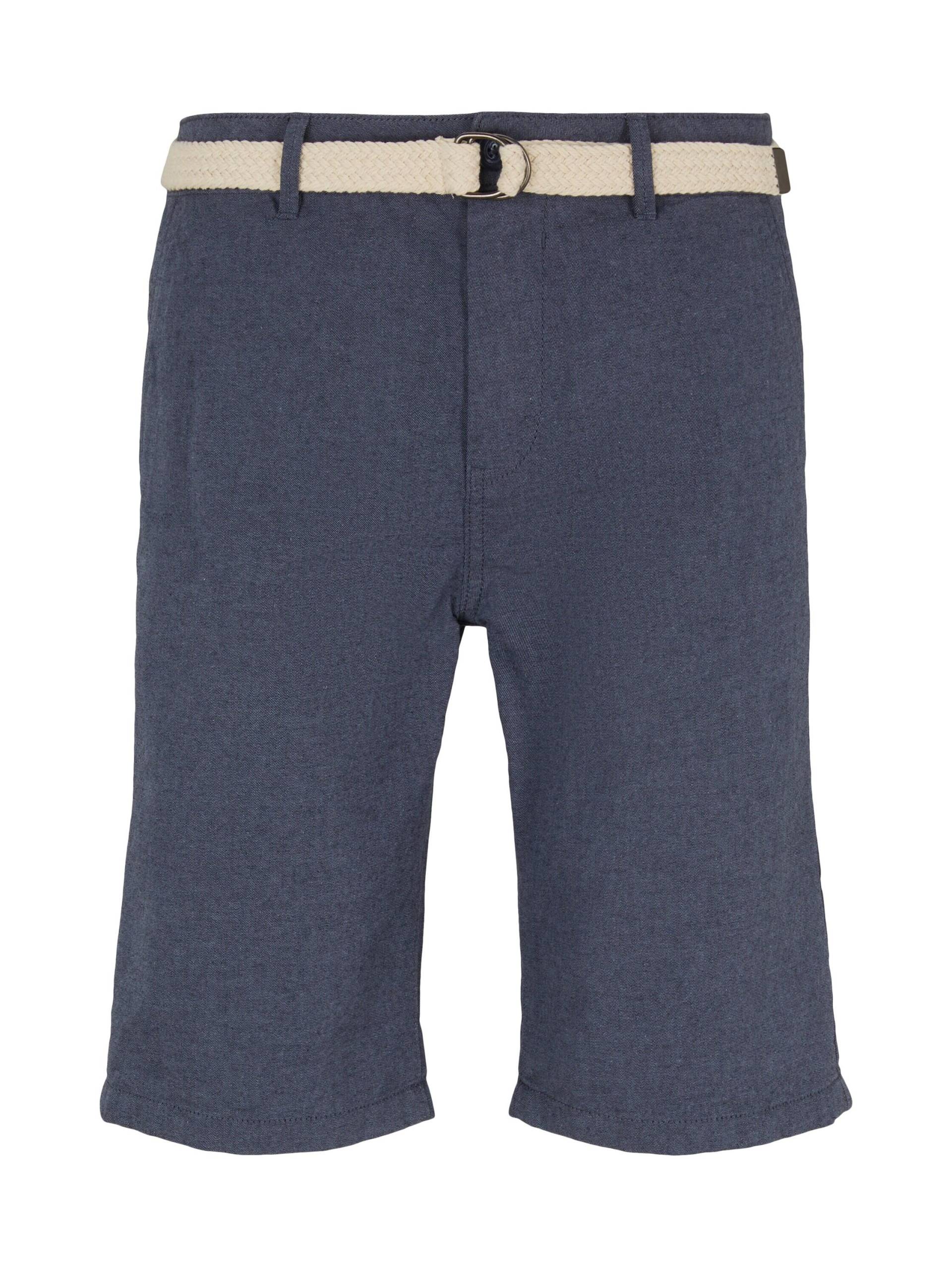 Denim Tom Tailor - Chino Shorts mit Gürtel navy twill - Gr. - XS von Denim Tom Tailor
