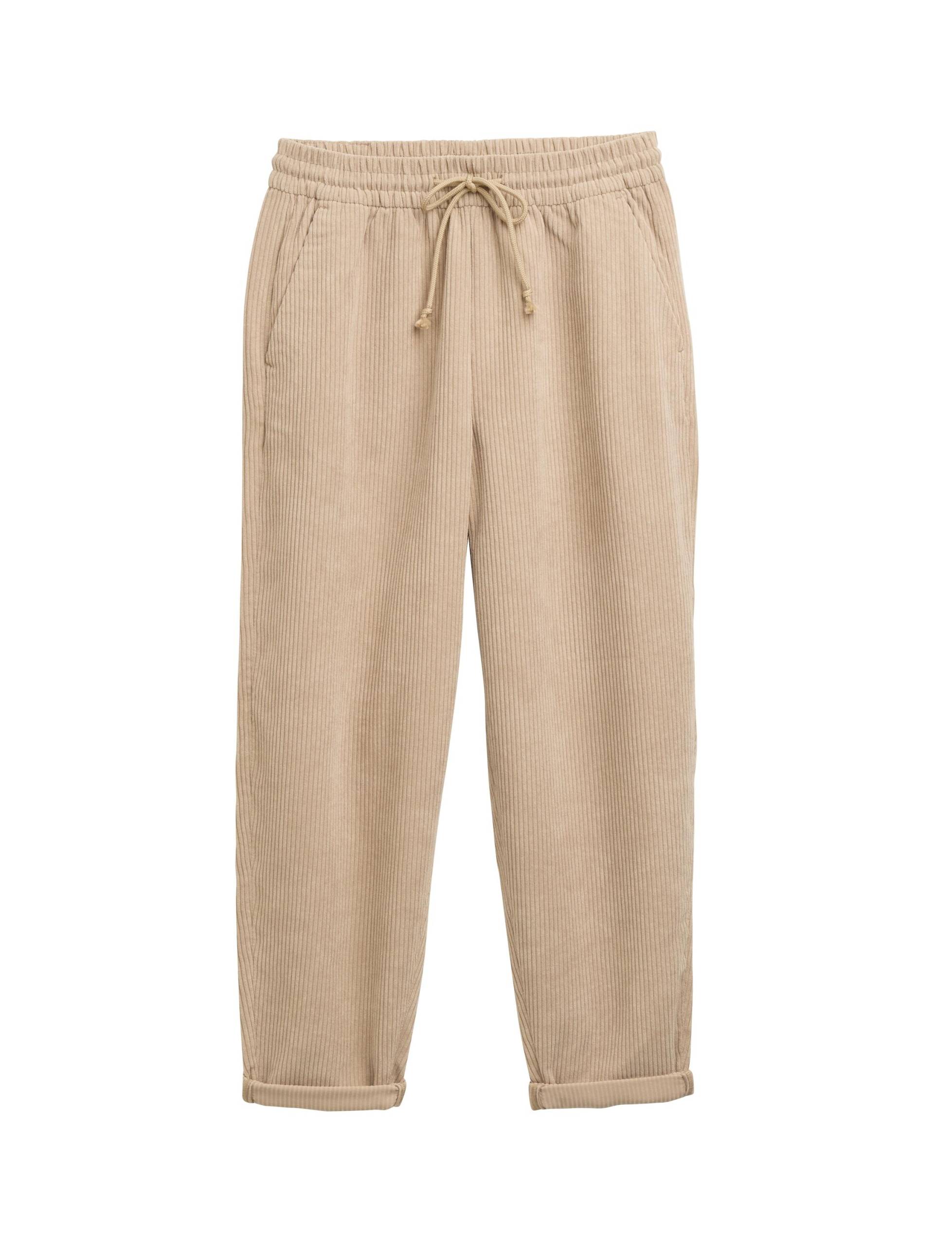 Denim Tom Tailor - Cordhose mit Kordelzug tan brown - Gr. - S von Denim Tom Tailor