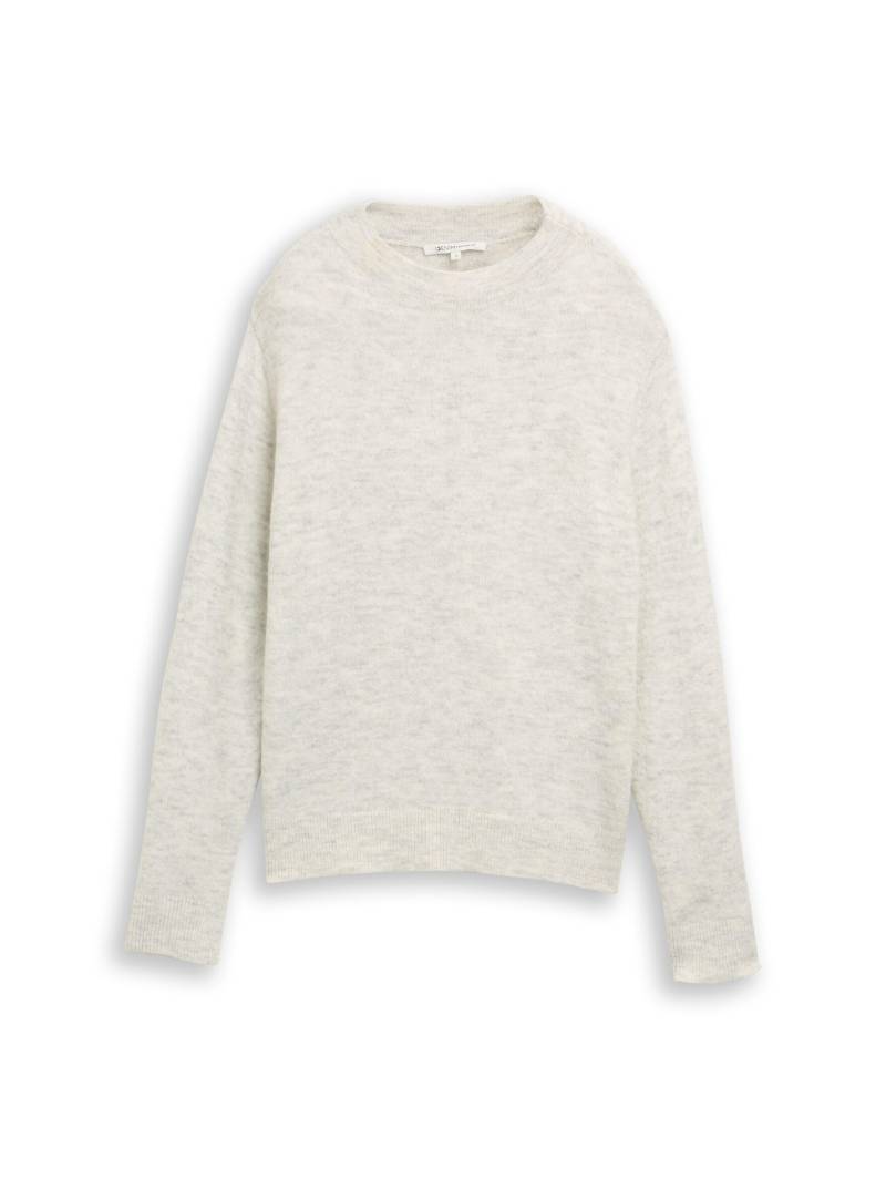 Denim Tom Tailor - Cosy Strickpullover marble beige melange - Gr. - L von Denim Tom Tailor