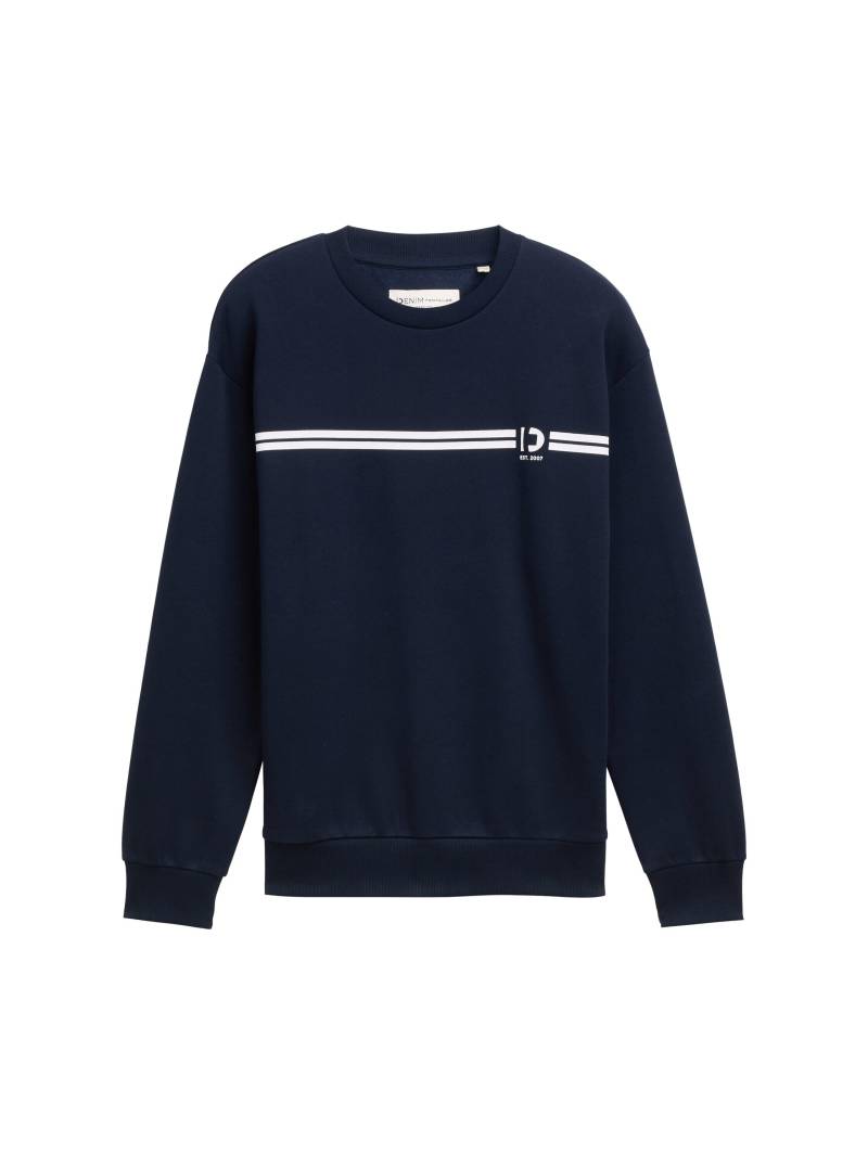 Denim Tom Tailor - Crewneck Sweatshirt mit Print sky captain blue - Gr. - S von Denim Tom Tailor