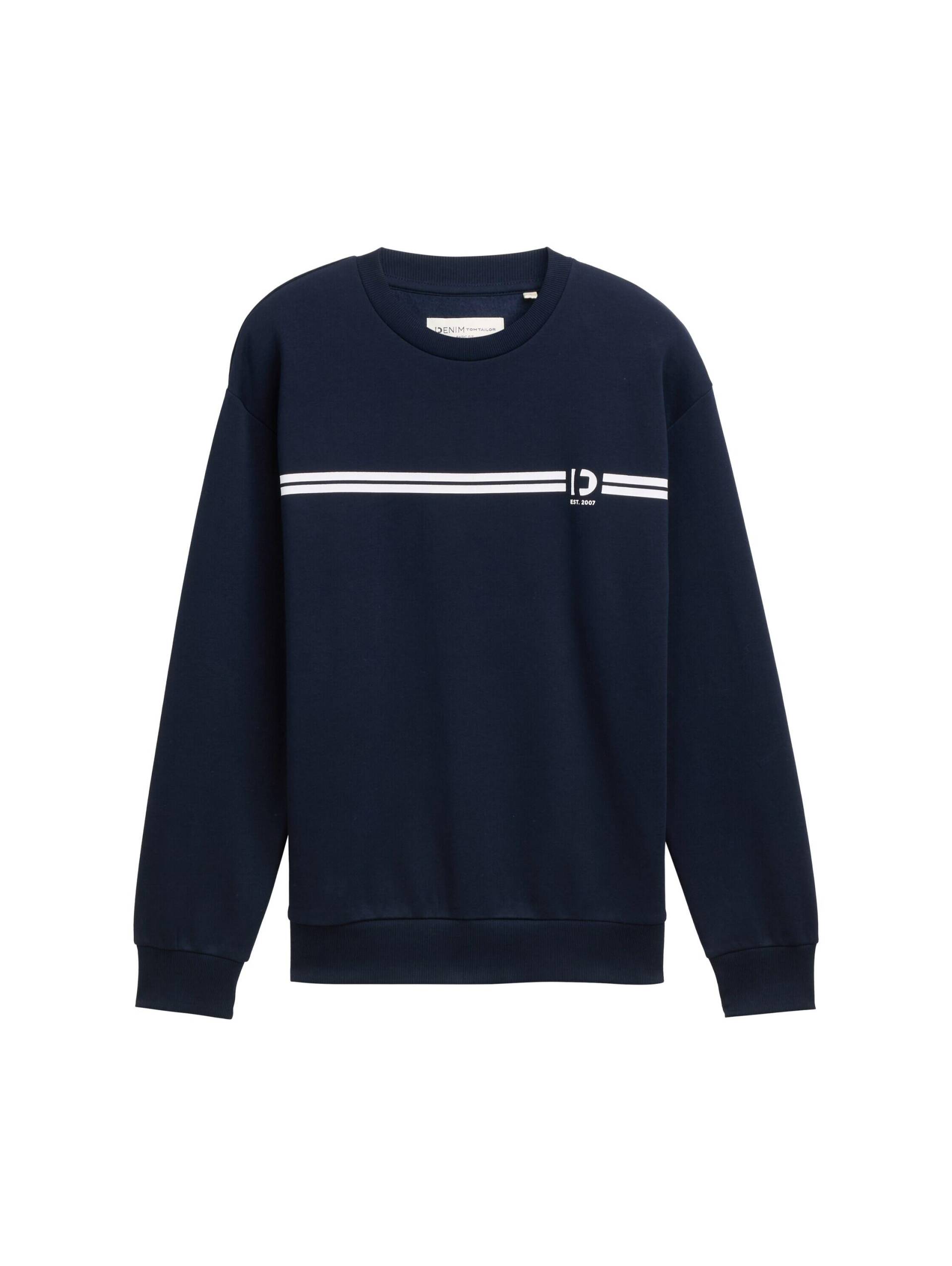 Denim Tom Tailor - Crewneck Sweatshirt mit Print sky captain blue - Gr. - XXL von Denim Tom Tailor