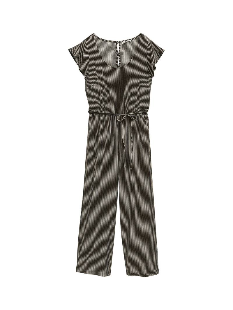 Denim Tom Tailor - Culotte Jumpsuit black beige stripe - Gr. - M von Denim Tom Tailor