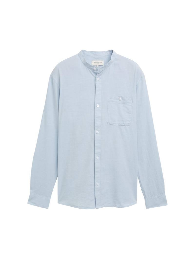 Denim Tom Tailor - Fitted Hemd mit Brusttasche light metal blue - Gr. - XXL von Denim Tom Tailor