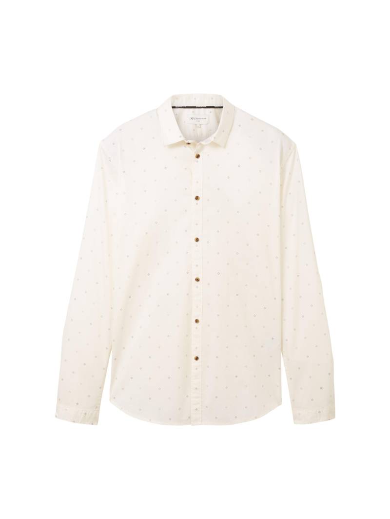 Denim Tom Tailor - Gemustertes Hemd creme pixel diamond print - Gr. - XL von Denim Tom Tailor