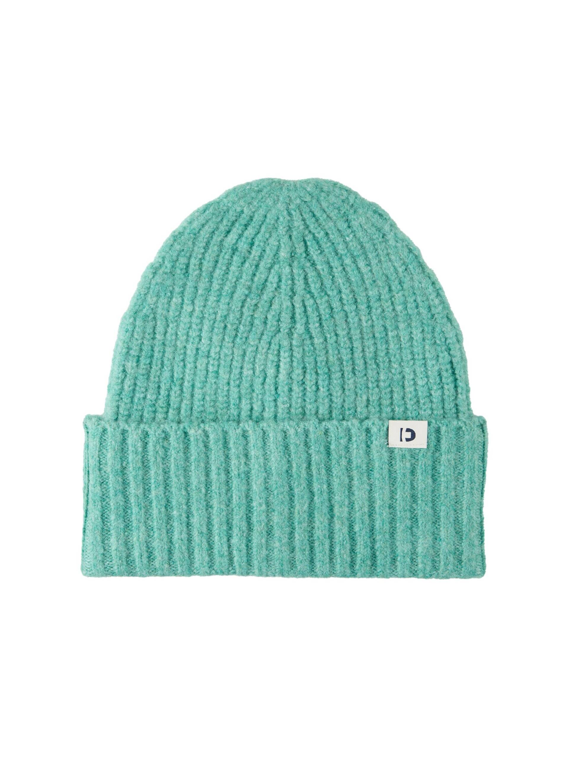Denim Tom Tailor - Gerippte Beanie Mütze pacific teal melange - Gr. - OS von Denim Tom Tailor