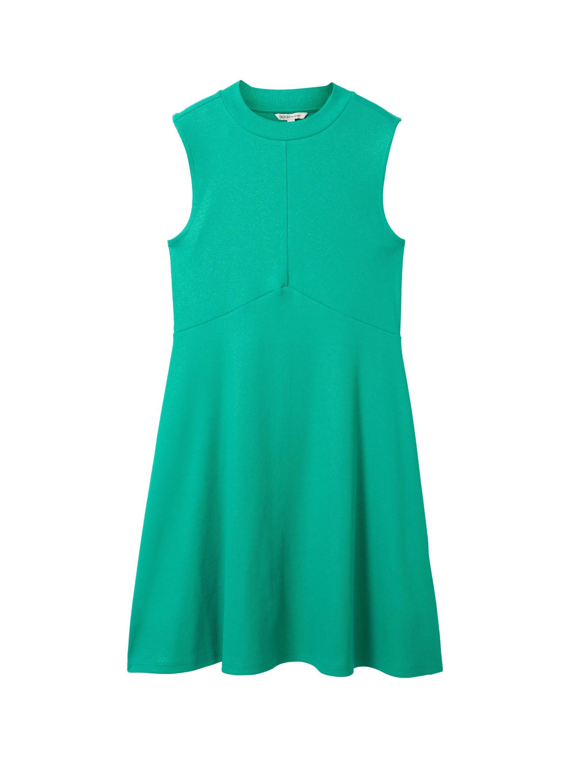 Denim Tom Tailor - Geripptes Mini Kleid bright green - Gr. - L von Denim Tom Tailor