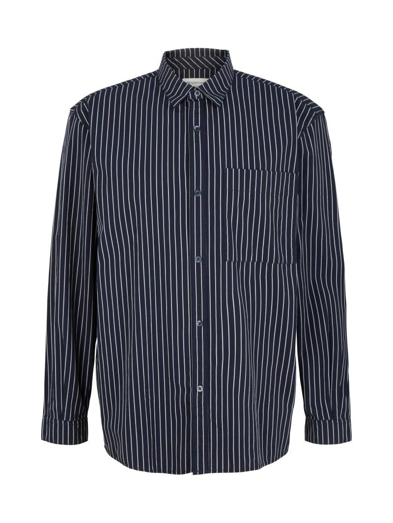 Denim Tom Tailor - Gestreiftes Hemd navy off white stripe - Gr. - L von Denim Tom Tailor