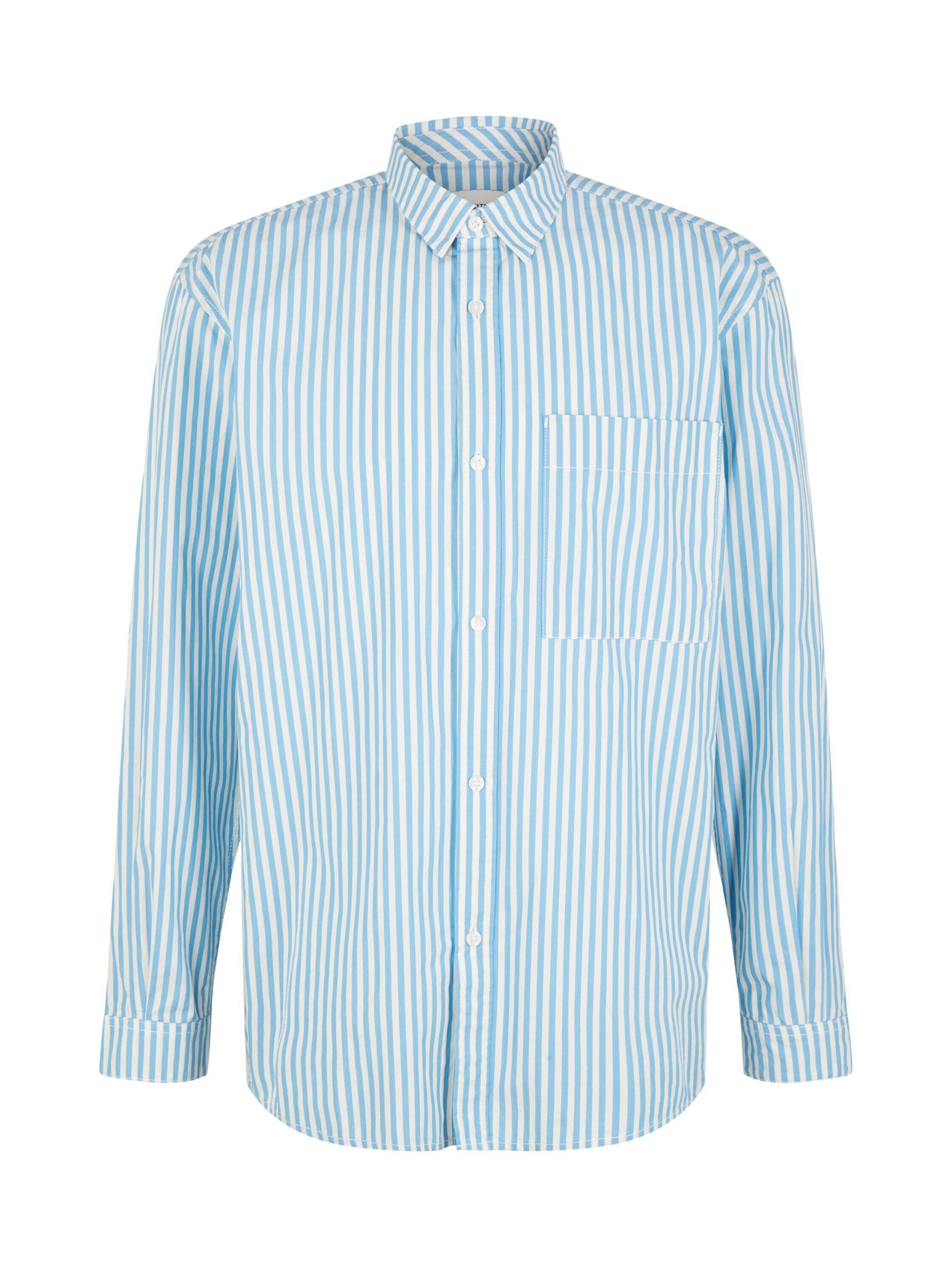 Denim Tom Tailor - Gestreiftes Hemd sky blue off white stripe - Gr. - L von Denim Tom Tailor