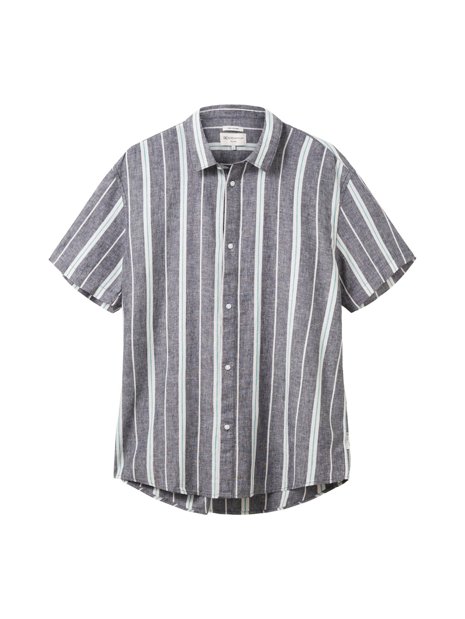 Denim Tom Tailor - Hemd mit Streifen navy big stripe - Gr. - M von Denim Tom Tailor