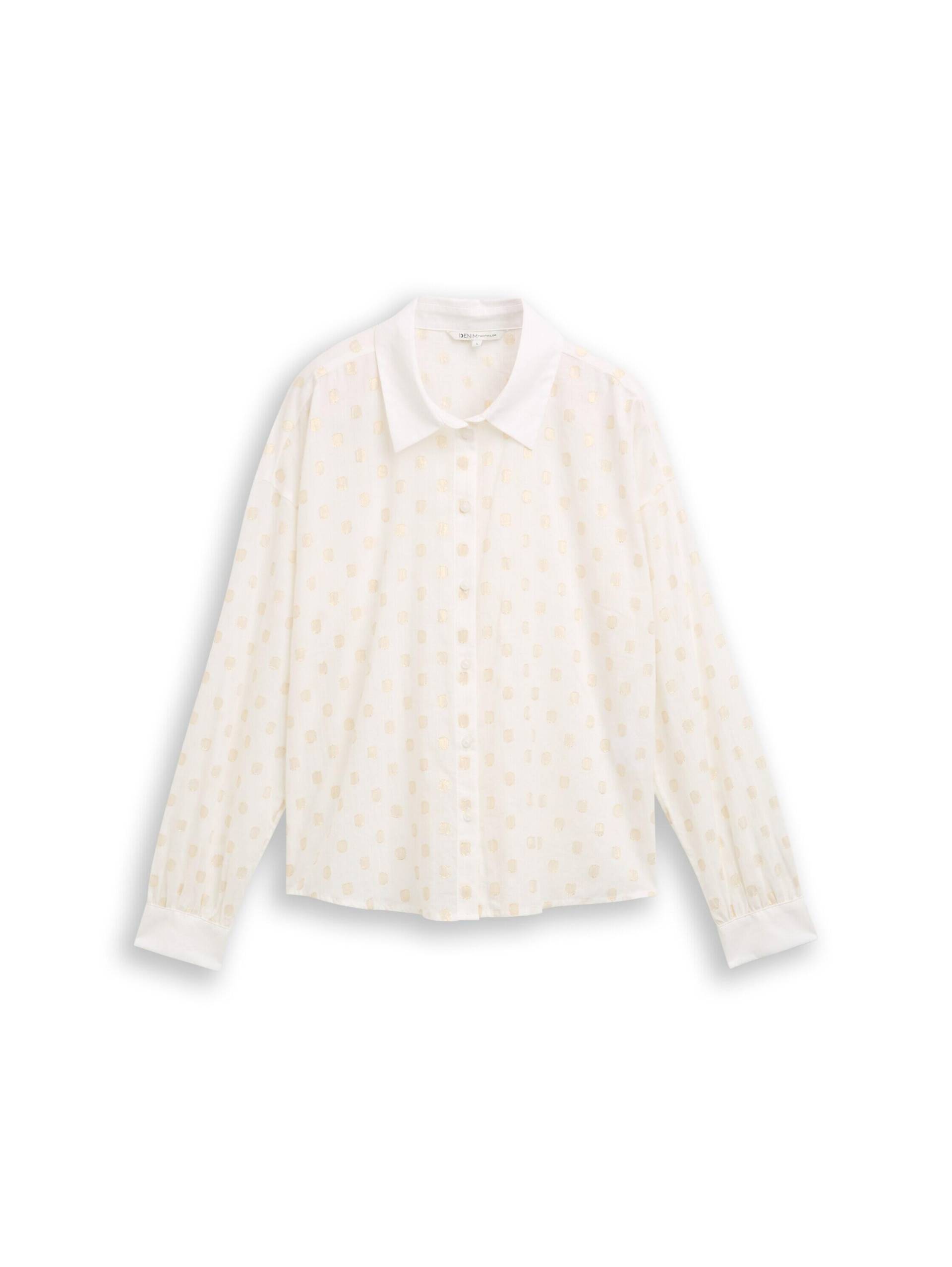 Denim Tom Tailor - Hemdbluse mit Glitzer-Punktemuster - Gr. - S von Denim Tom Tailor