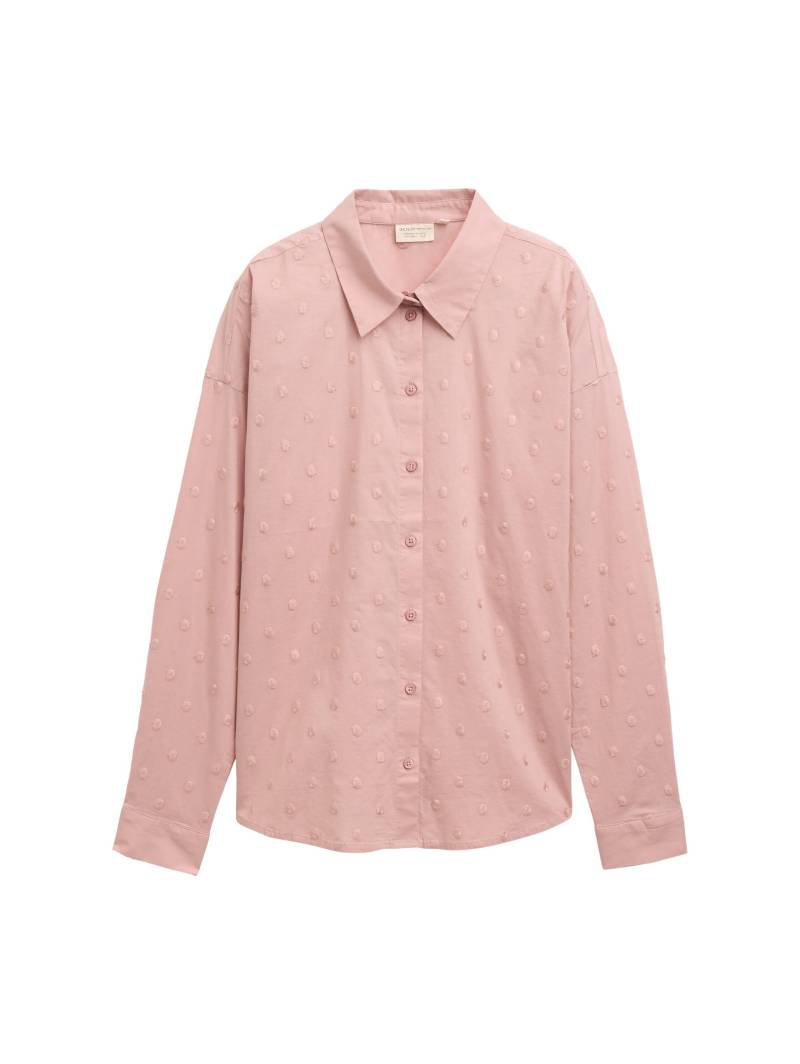 Denim Tom Tailor - Hemdbluse mit gepunkteter Struktur antique rose - Gr. - L von Denim Tom Tailor