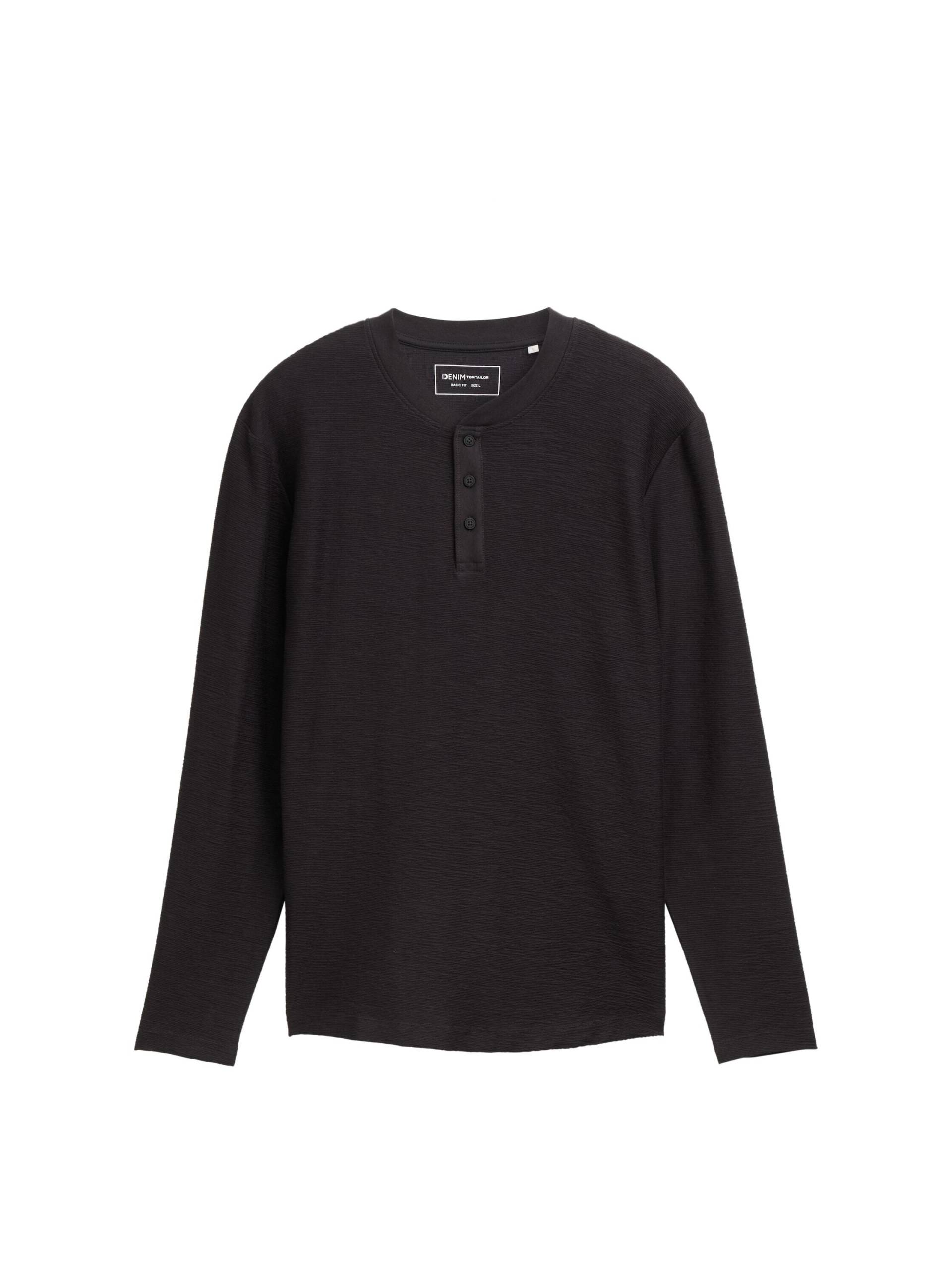 Denim Tom Tailor - Henley Langarmshirt night watch black - Gr. - XXL von Denim Tom Tailor