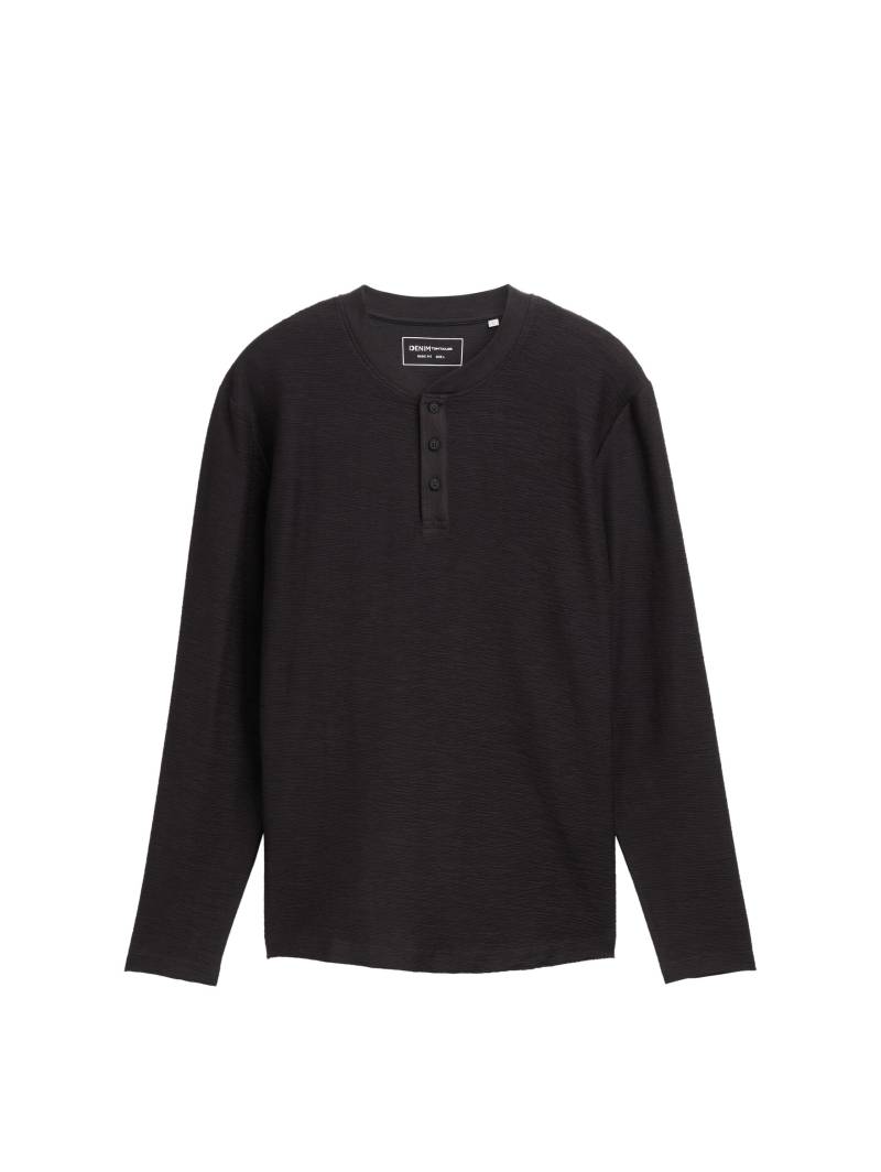 Denim Tom Tailor - Henley Langarmshirt night watch black - Gr. - XXL von Denim Tom Tailor