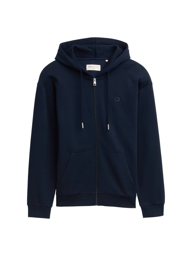 Denim Tom Tailor - Hoodie Sweatjacke mit Logo-Print sky captain blue - Gr. - XXL von Denim Tom Tailor