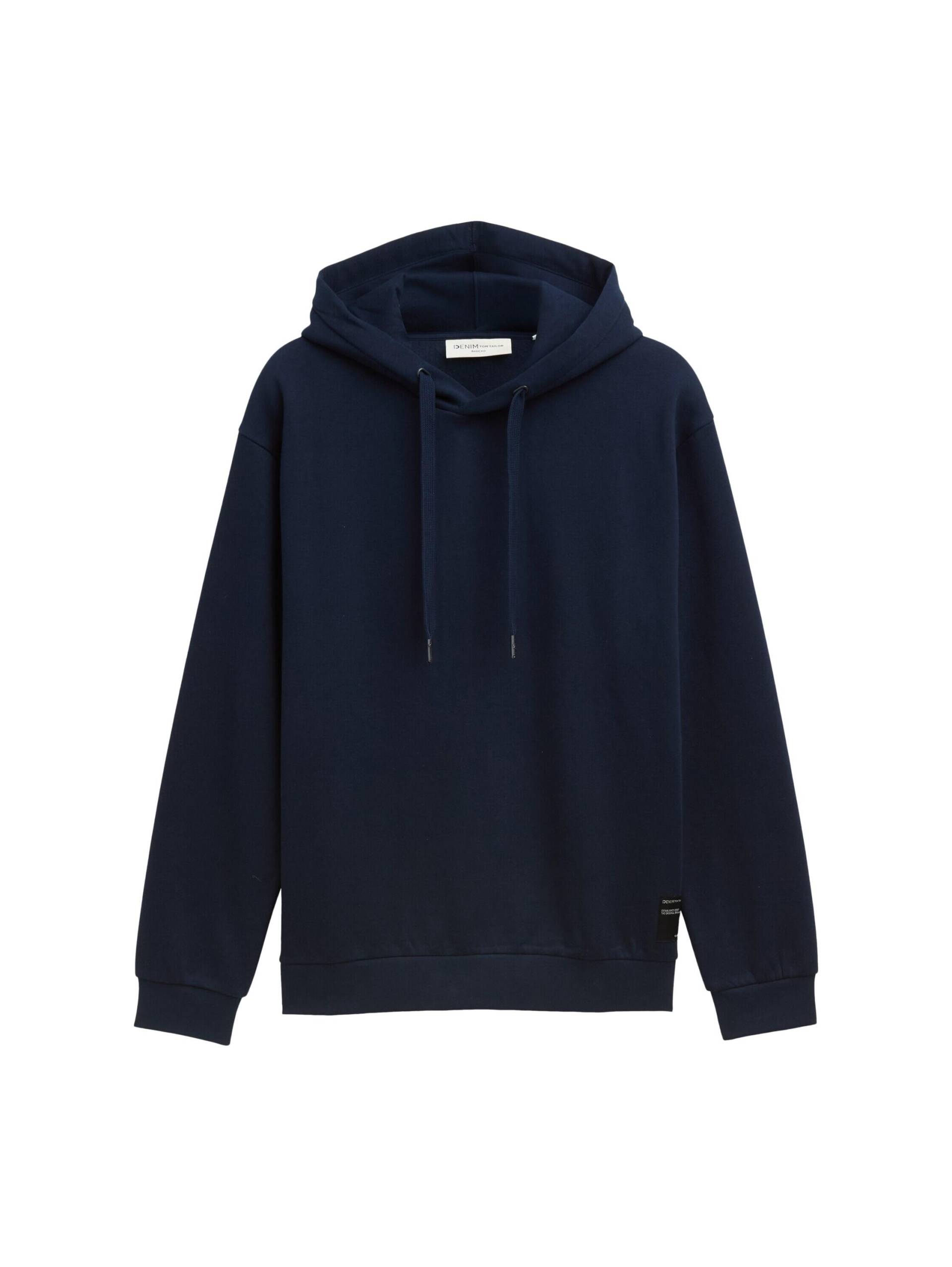Denim Tom Tailor - Hoodie Sweatshirt mit Logo-Badge sky captain blue - Gr. - L von Denim Tom Tailor