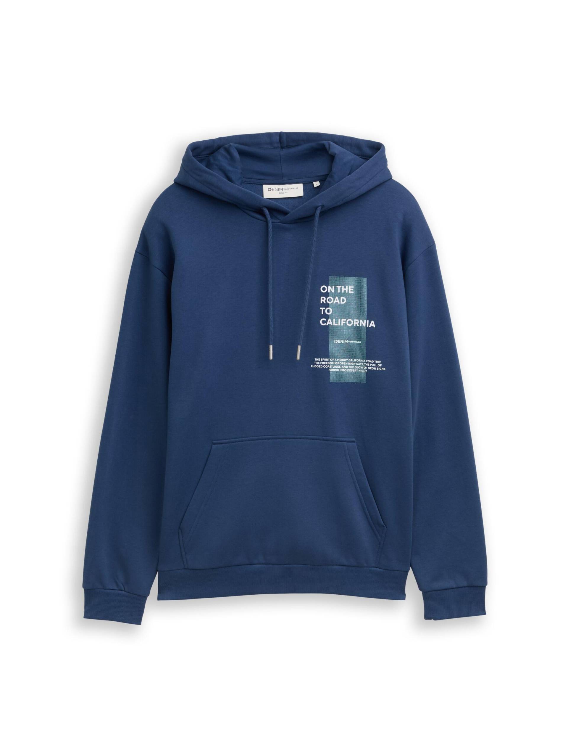 Denim Tom Tailor - Hoodie Sweatshirt mit Print ocean night blue - Gr. - XXL von Denim Tom Tailor